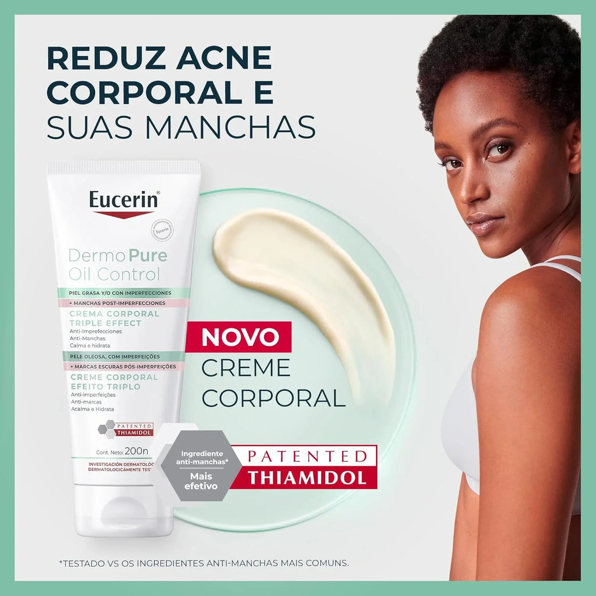 EUCERIN Creme Corporal AntiAcne Dermo Pure Efeito Triplo 200ml - Drogaria Poupa Centro