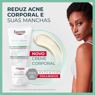 EUCERIN Creme Corporal AntiAcne Dermo Pure Efeito Triplo 200ml - Drogaria Poupa Centro