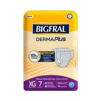 Fralda Geriatrica Bigfral Derma Plus XG, 7 unidades - Drogaria Poupa Centro