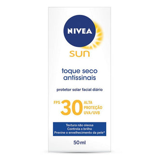 Protetor Solar Facial Nivea Toque Seco Antissinais FPS30 50ml - Drogaria Poupa Centro
