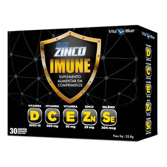 Blue Zinco Imune 30 Cp ( Vitaminas D,c,e,zinco,selênio )