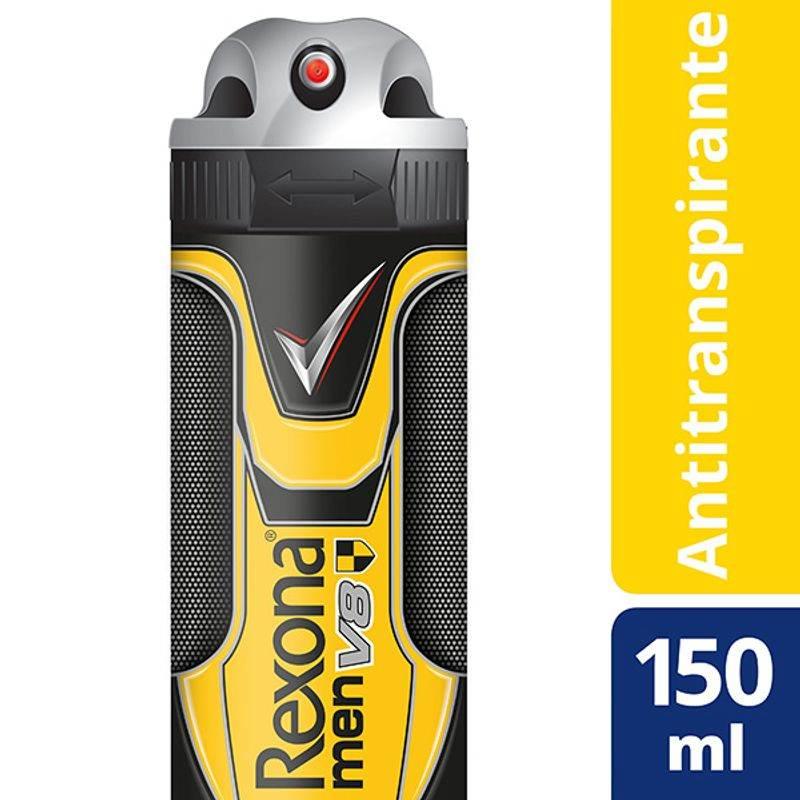 Desodorante Rexona Men V8 Antitranspirante Aerosol 150Ml - Drogaria Poupa Centro