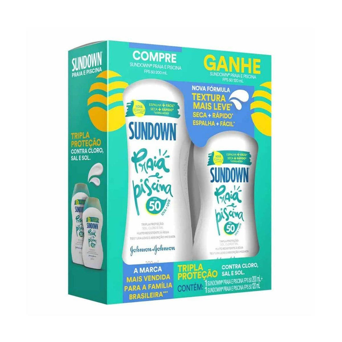 Kit Protetor Solar Sundown Praia & Piscina FPS 50 200ml + 120ml - Drogaria Poupa Centro