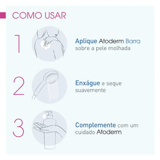 Sabonete em Barra de Limpeza Hidratante Bioderma Atoderm Pele Seca com 150g