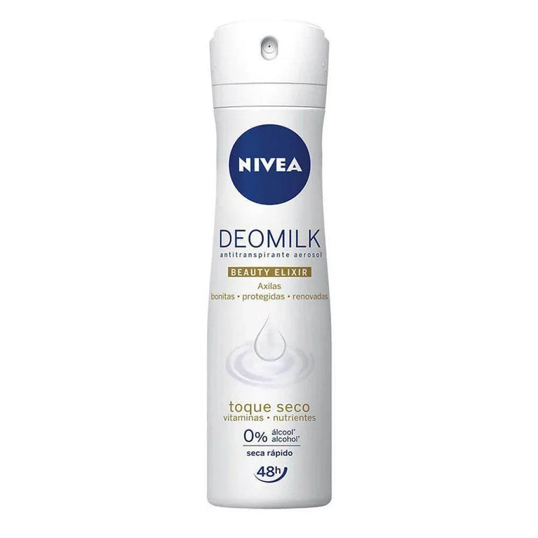 Desodorante Nivea Deomilk Beauty Elixir toque seco,150mL - Drogaria Poupa Centro