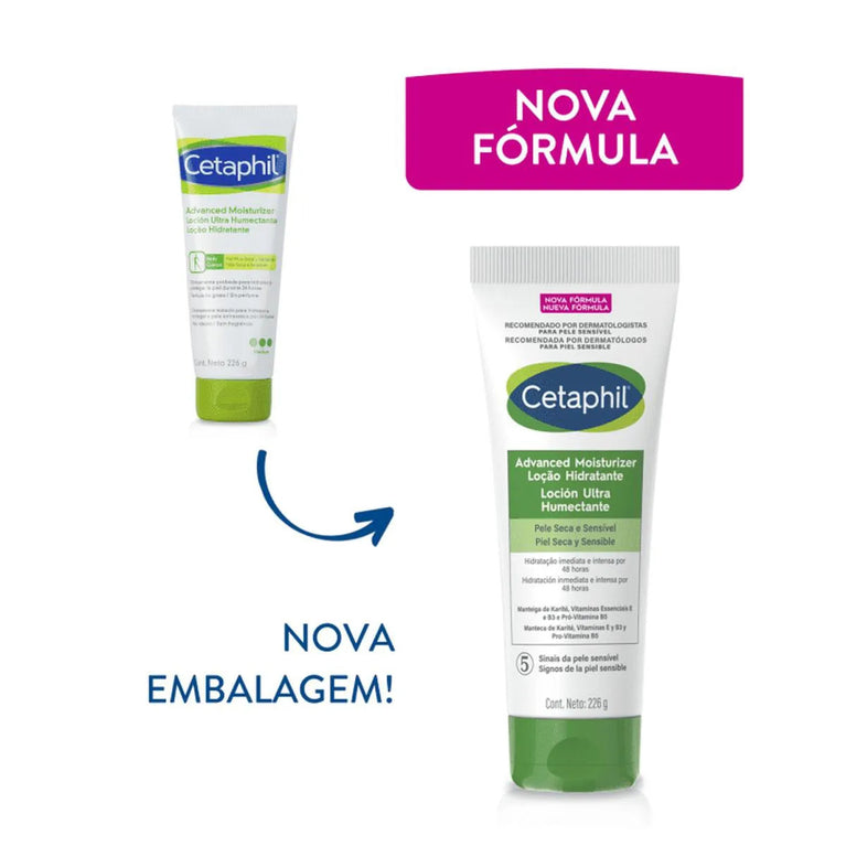 Cetaphil Advanced Moisturizer Loção Hidratante para Pele Seca E Sensível 226g Galderma
