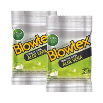 Kit Preservativo Blowtex Sensitive Aloe Vera 3 Unidades