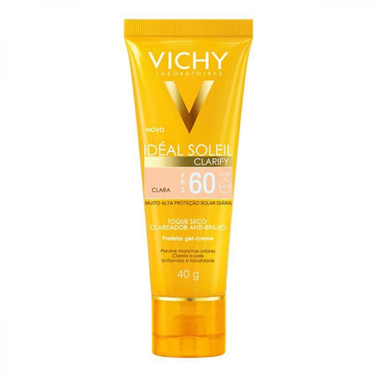 Protetor Solar Vichy Ideal Soleil Clarify Claro FPS 60 Com 40g - Drogaria Poupa Centro