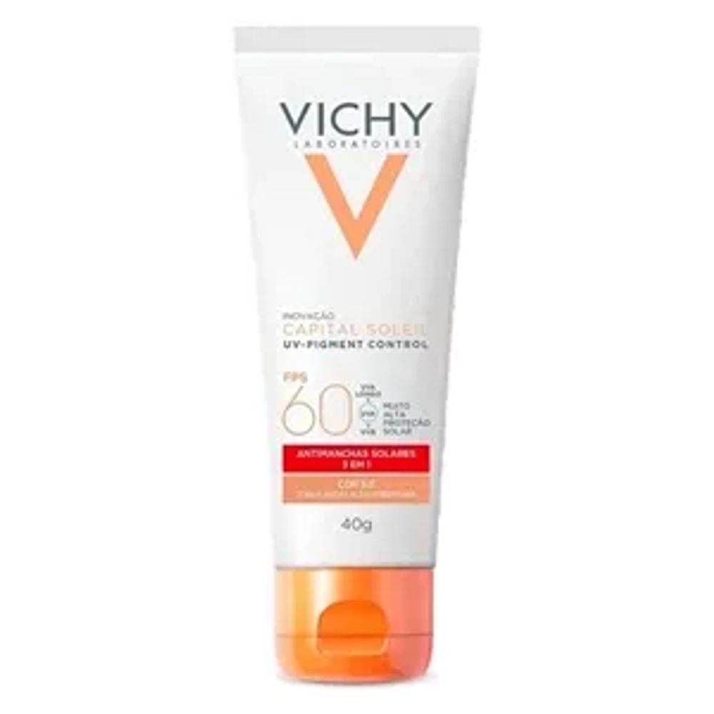 Protetor Solar Facial Vichy UV Pigment Control Cor 3.0 FPS 60 - 40g - Drogaria Poupa Centro