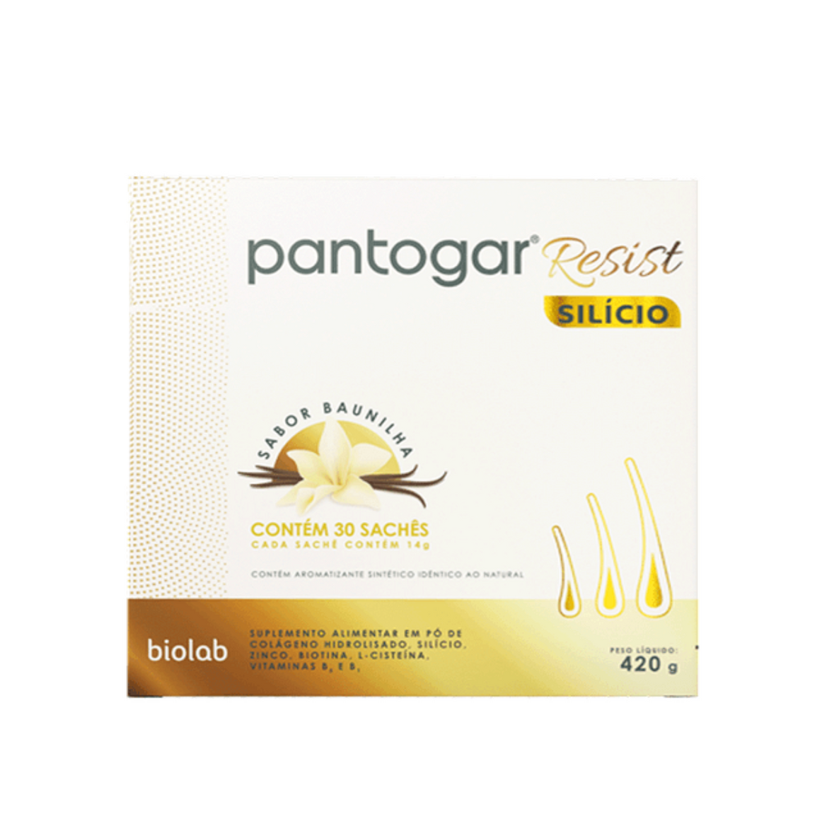Pantogar Resist Silício 30sachês Baunilha