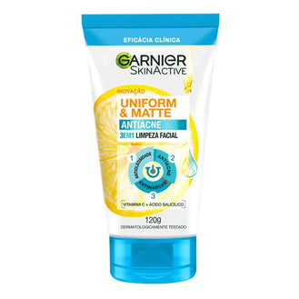 Limpeza Facial Garnier Unifor&Matte 3 em 1 Antiacne 120g - Garnier