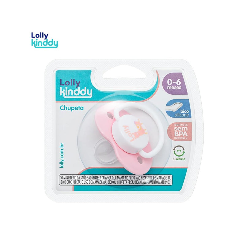 Chupeta Lolly Zoo Rosa 0-6 Meses Ortodôntica