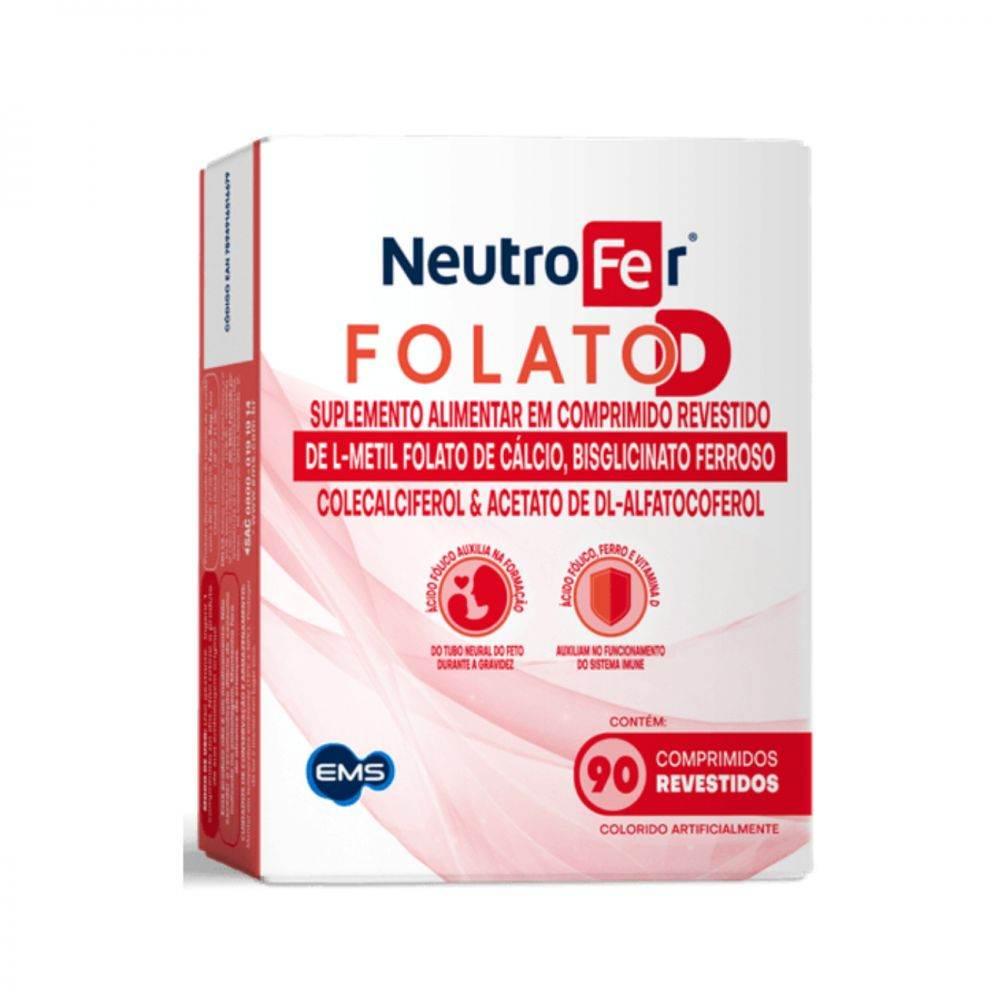 Suplemento Alimentar Neutrofer Folato D - 90 Comprimidos Revestidos - Drogaria Poupa Centro