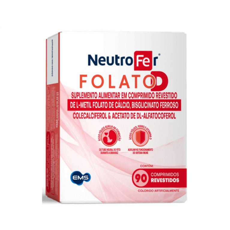 Suplemento Alimentar Neutrofer Folato D - 90 Comprimidos Revestidos