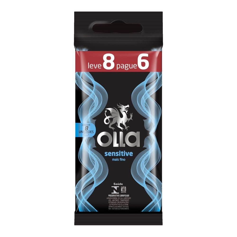 Preservativo Olla Sensitive Com 8 Unidades - Drogaria Poupa Centro