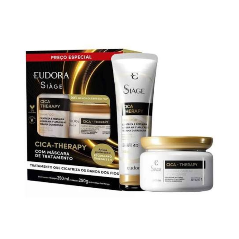Kit Siàge Eudora Cica-Therapy Shampoo 250ml + Máscara 250g VALIDADE 31/10/26