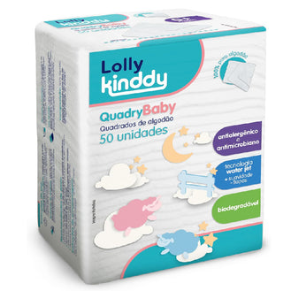 Algodão Quadrado QuadryBaby Lolly Bebê e Skincare 50 Un.