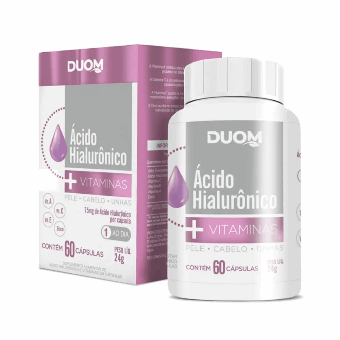 Ácido Hialurônico + Vitaminas Duom 60 Comprimidos