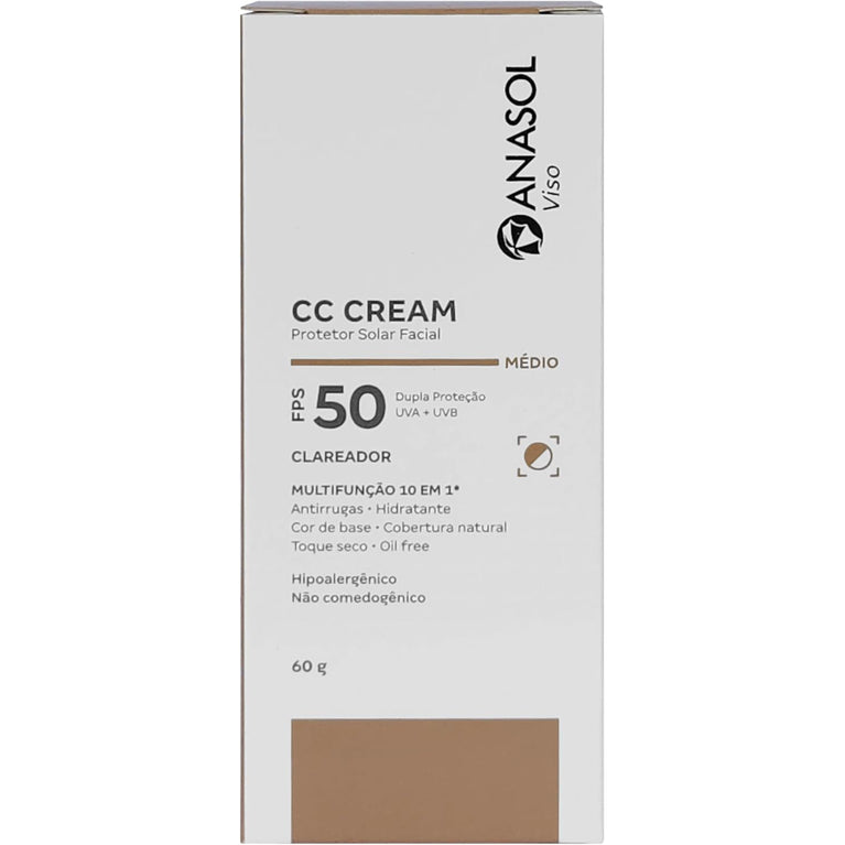Anasol CC Cream Facial FPS 50 Médio 60g