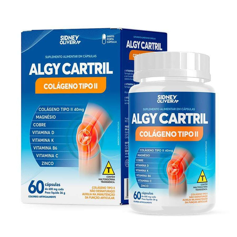 Colágeno Tipo II Algy Cartril MDK 60 Cápsulas - Articulações