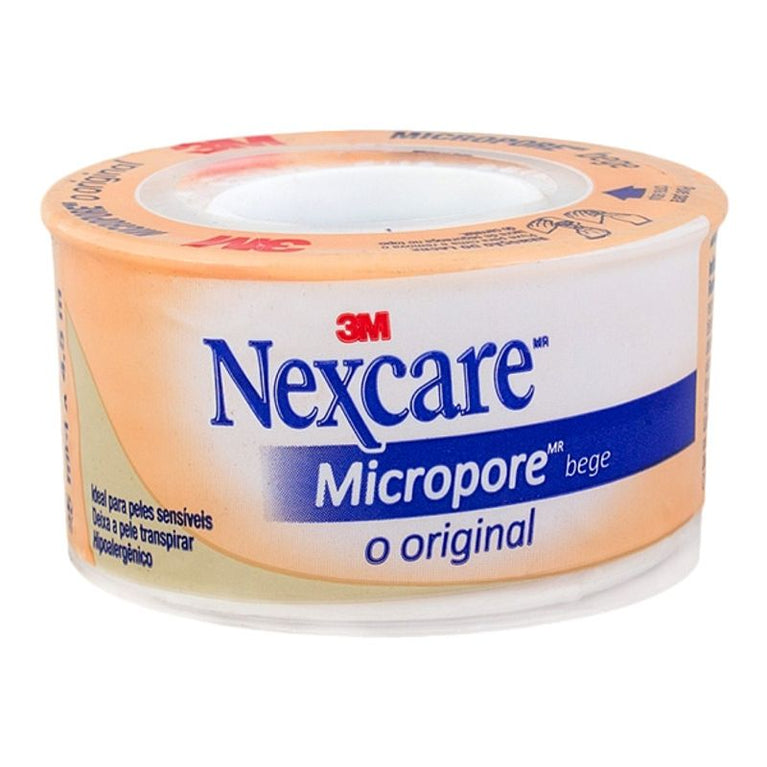 Fita Micropore Nexcare O Original Bege com 1 rolo de 25mmx4,5m