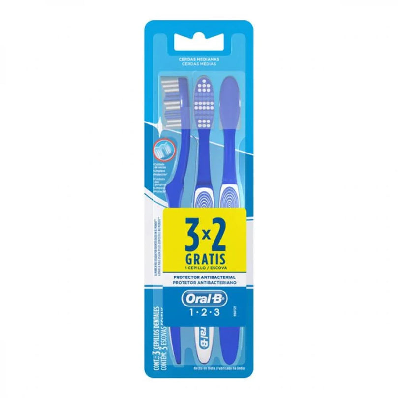Escova Dental Oral-B 1,2 e 3 - 3 Unidades Sortidas - Drogaria Poupa Centro