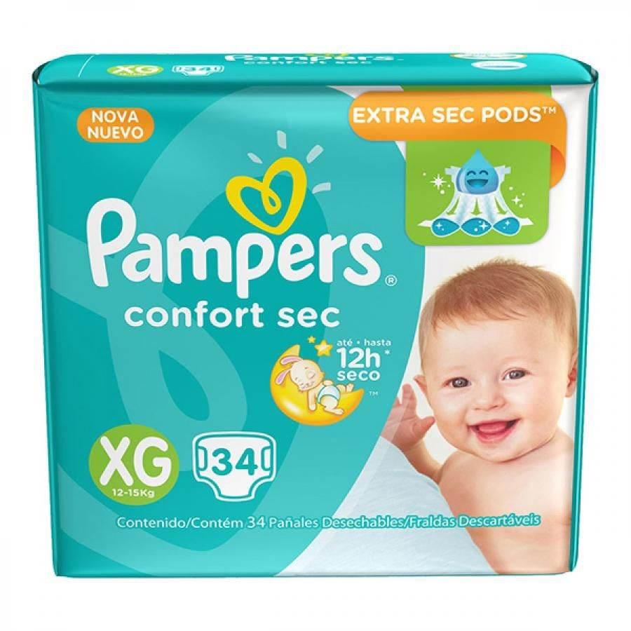 Fralda Pampers Confort Sec XG Com 34 Unidades - Drogaria Poupa Centro