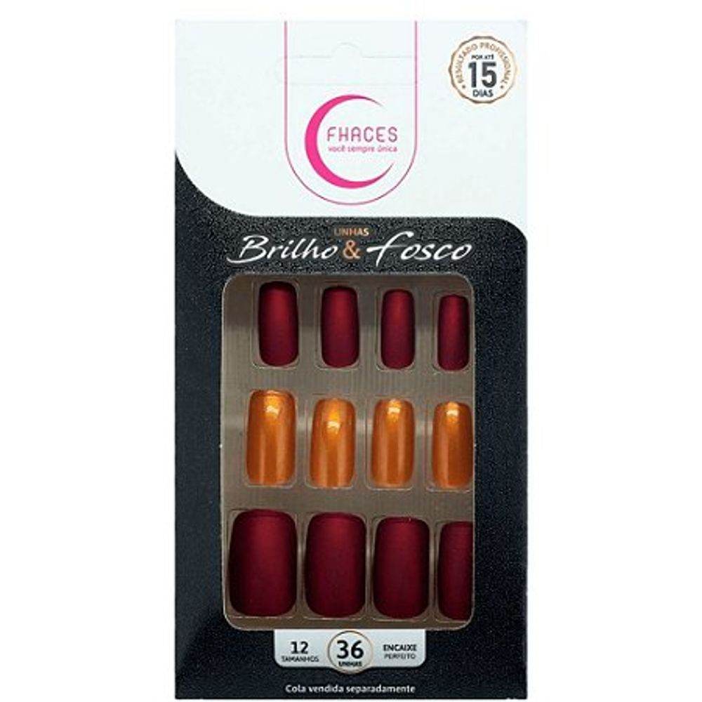 Unhas Fhaces Brilho/Fosco Dourado C/36 - Drogaria Poupa Centro