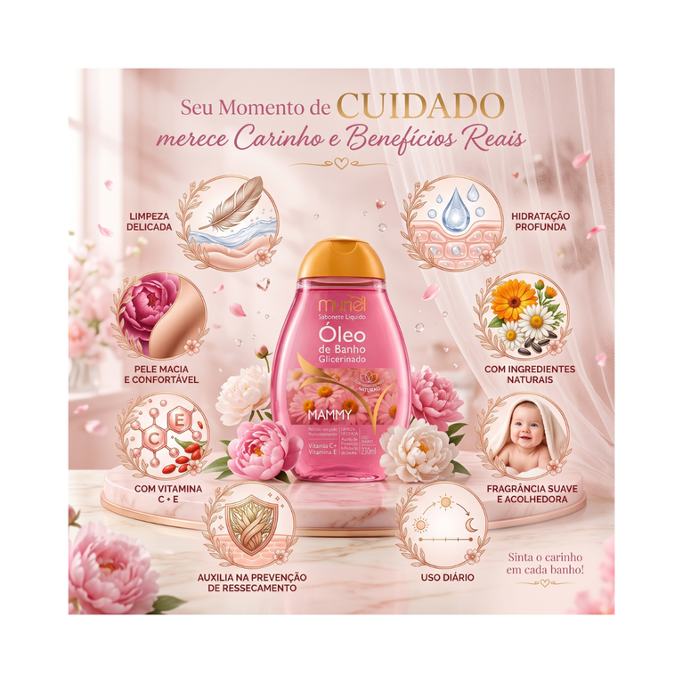 Sabonete Líquido Óleo de Banho Muriel Mammy 230ml