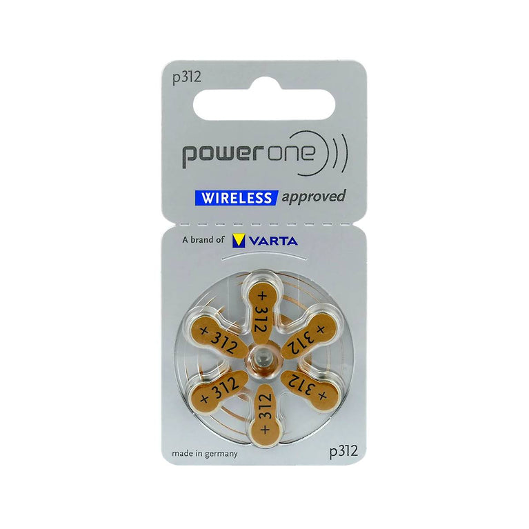 Pilha para Aparelho Auditivo 312 Power One Varta 6 un