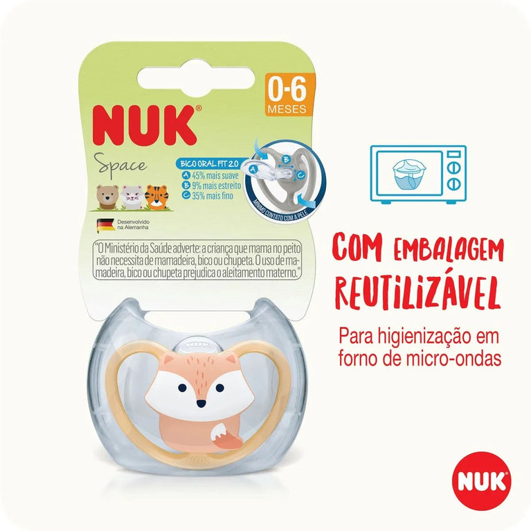 Chupeta Nuk Space 0 a 6 Meses Rosa