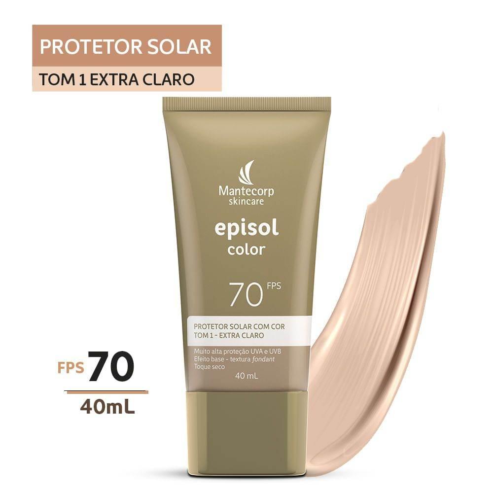 Protetor Solar Facial Episol Color Fps70 Tom 1 Extra Claro 40Ml - Drogaria Poupa Centro