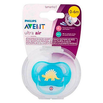 Chupeta Avent Ultra Air 0-6 Meses Azul Dino - Drogaria Poupa Centro