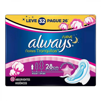 Absorvente Always Noturno Protecao Total LV32PG26 - Drogaria Poupa Centro