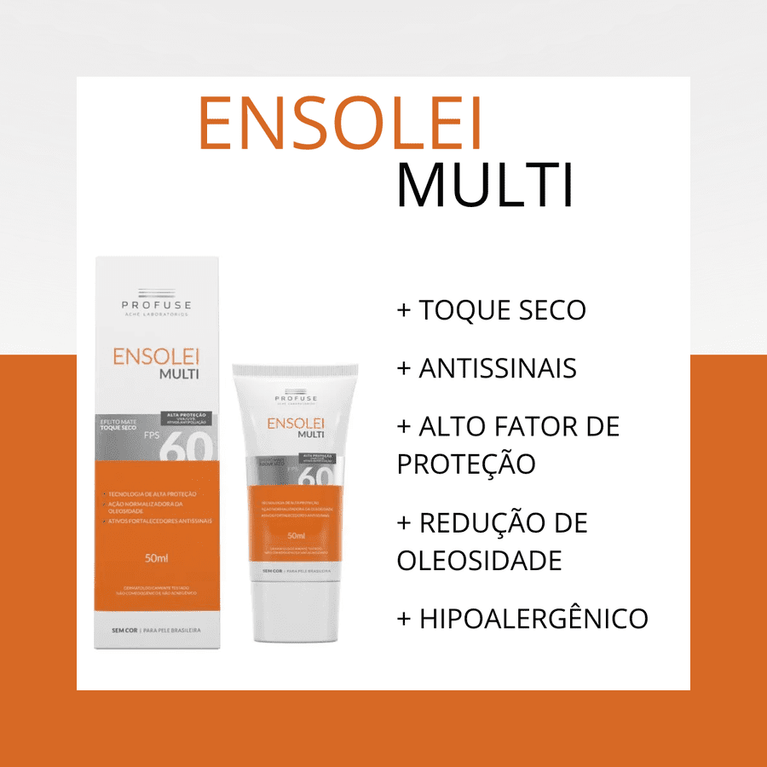 Ensolei Multi FPS 60 Sem Cor 50 ml Profuse VALIDADE 09/26