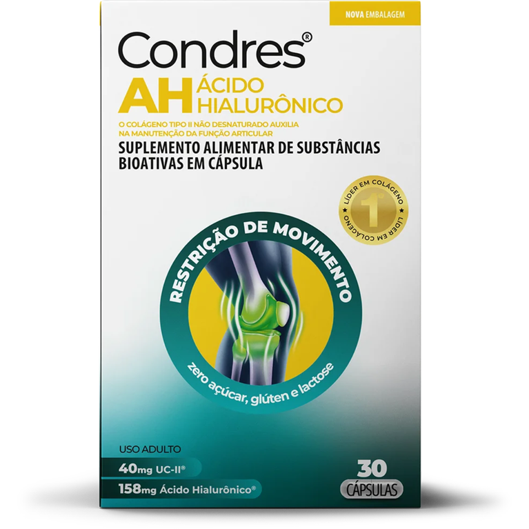 Condres AH 90 Cápsulas Colágeno Tipo II e Ácido Hialurônico