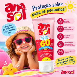 Protetor Solar Corporal Anasol Kids FPS 60 Com 150g VALIDADE 30/11/2026