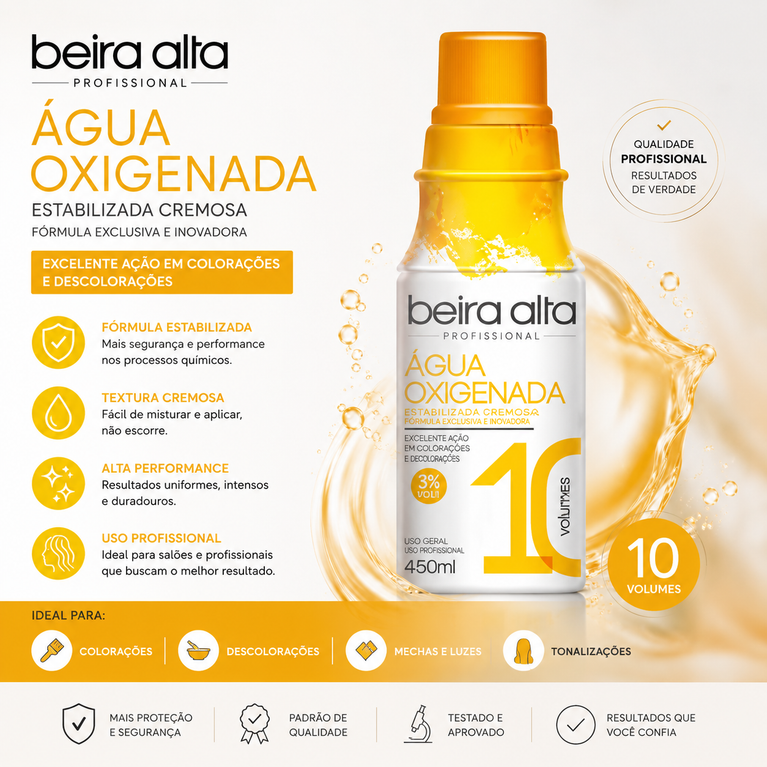 Água Oxigenada 10 Volumes Beira Alta 450ml