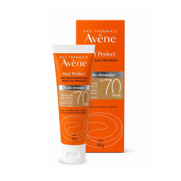 Protetor Solar Avène Mat Perfect FPS 70 Fluido Clareador 40g