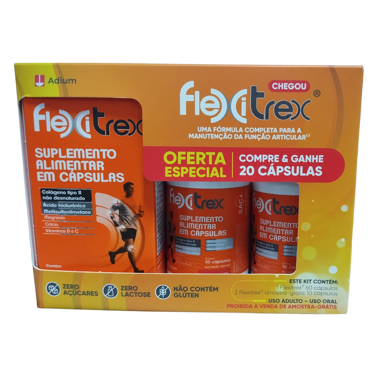 Flexitrex Adium - 60 Cápsulas + 20 Brinde