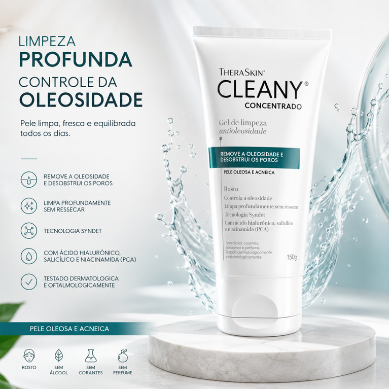 Gel de Limpeza Cleany Concentrado 150g Theraskin Antioleosidade