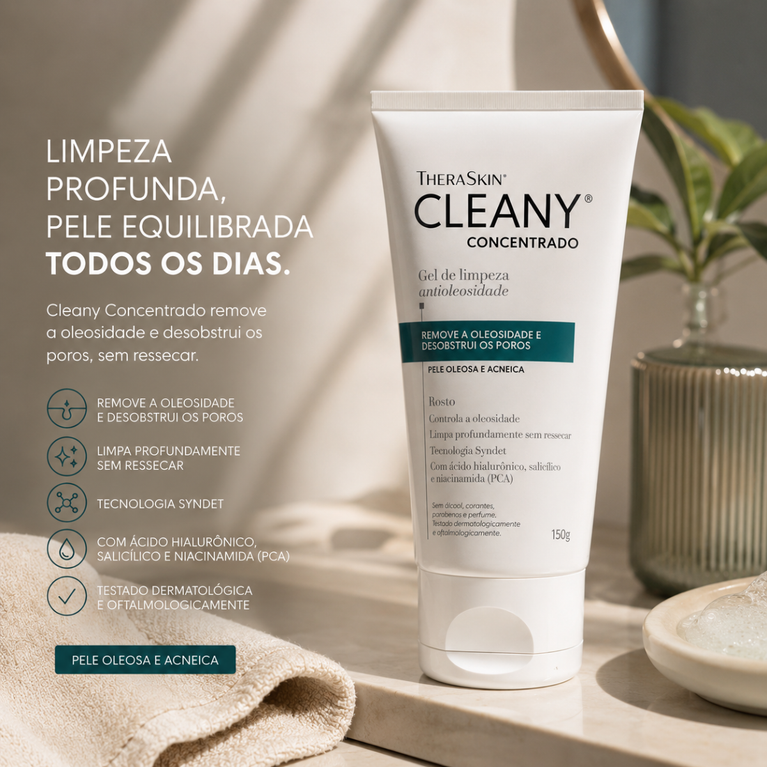 Gel de Limpeza Cleany Concentrado 150g Theraskin Antioleosidade