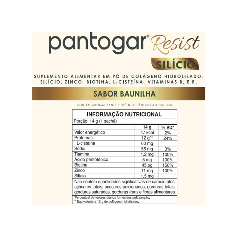 Pantogar Resist Baunilha Suplemento em Pó 30 Sachês