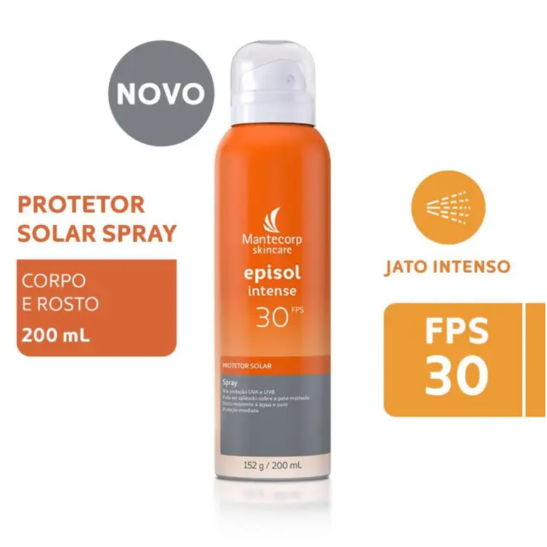 Protetor Solar Episol Intense Spray FPS 30 Mantecorp 200ml VALIDADE 09/26