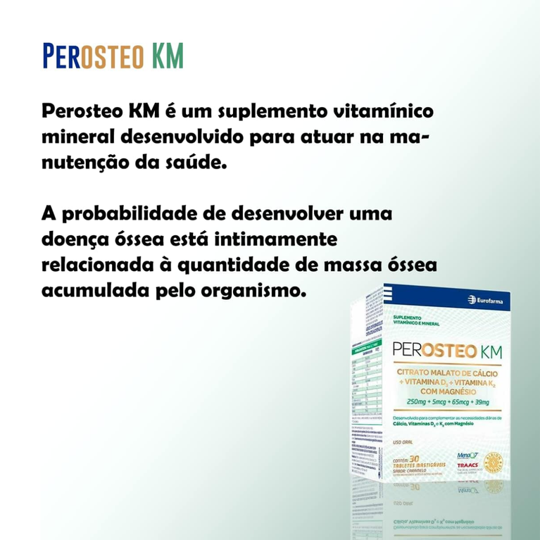 Perosteo KM 30 Tabletes Mastigáveis Sabor Caramelo VALIDADE 10/26
