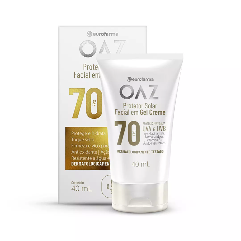 Protetor Solar Facial Oaz FPS 70 Gel Creme 40ml | Alta Proteção