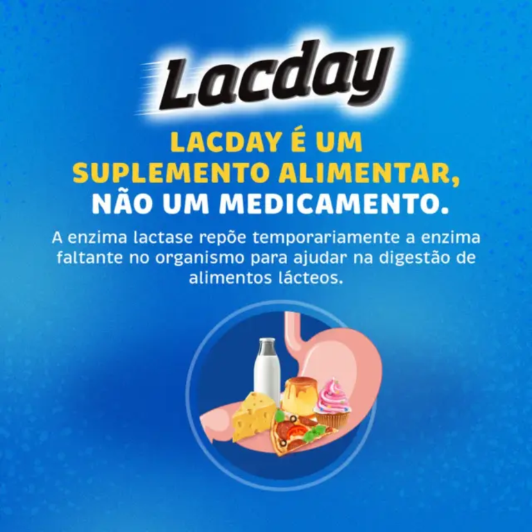 Lacday 10.000 U.FCC Enzima Lactase 60 Comprimidos Mastigáveis