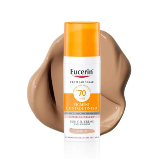 Protetor Solar Eucerin Pigment Control Tinted FPS 70 Médio 50g
