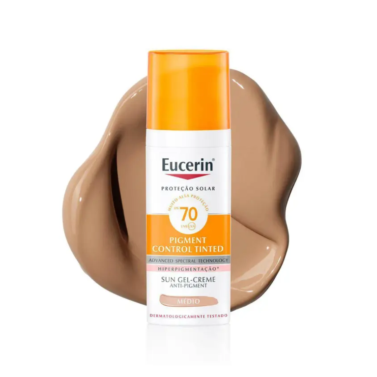 Protetor Solar Eucerin Pigment Control Tinted FPS 70 Médio 50g