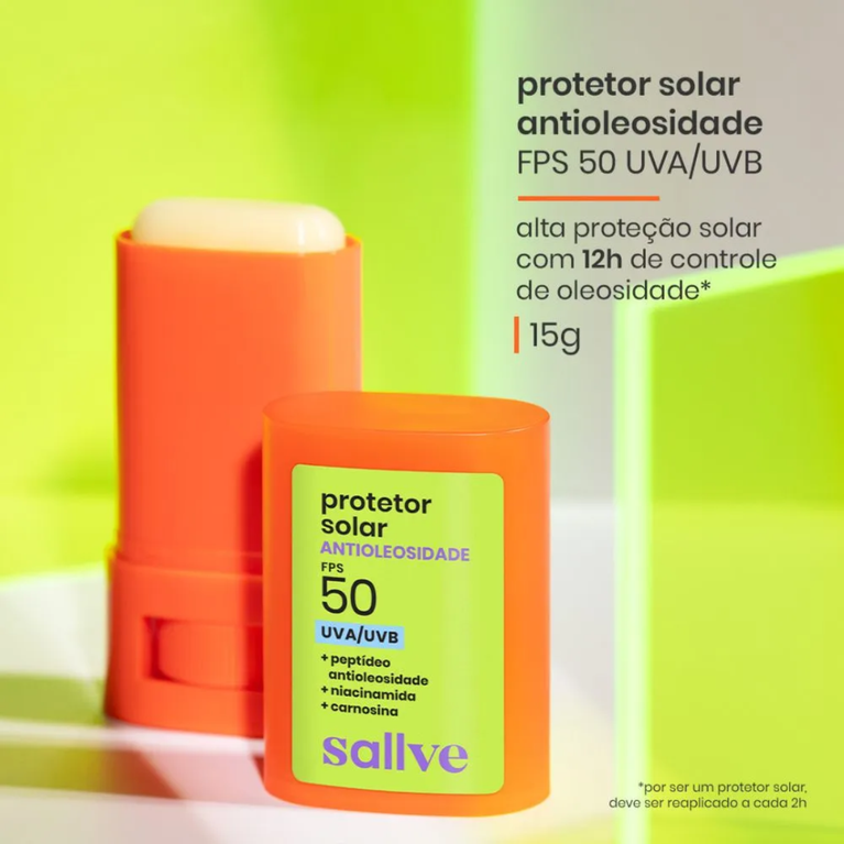 Protetor Solar Facial Sallve Bastão FPS 50 15g